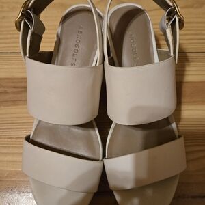 Aerosoles Camilia Platform Womens Heels Cream Sz 7.5